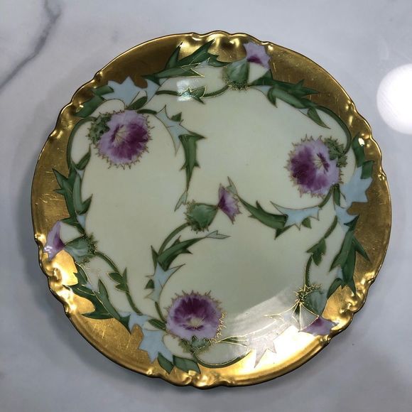 Rare LIMOGES Made in France gold plated plate. - Picture 2 of 4